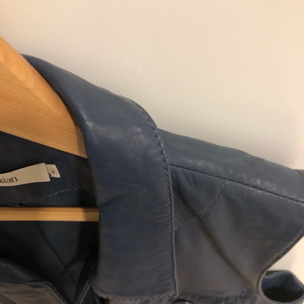 Alain Manoukian leather sleeveless jacket